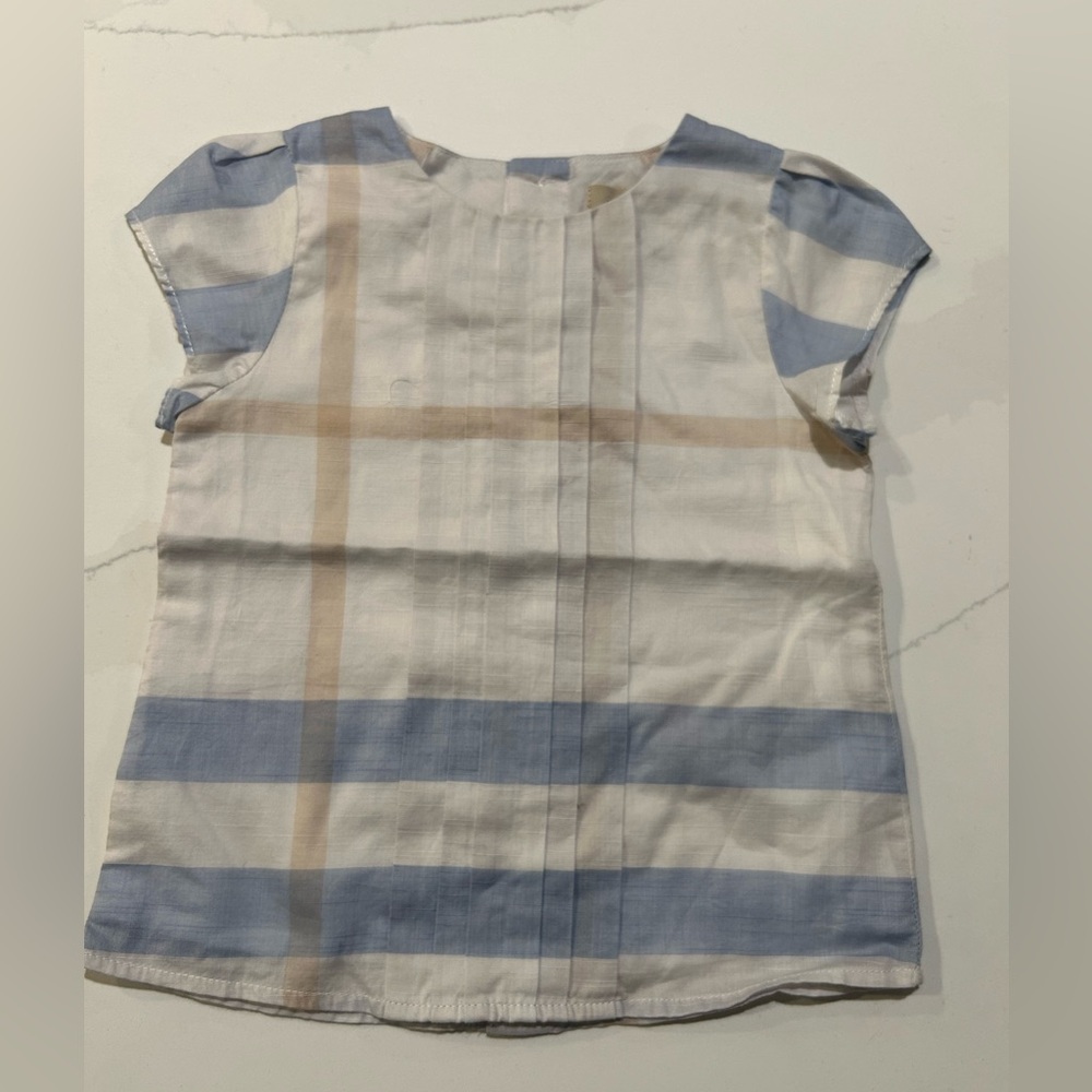 Burberry Blue and White Striped Blouse